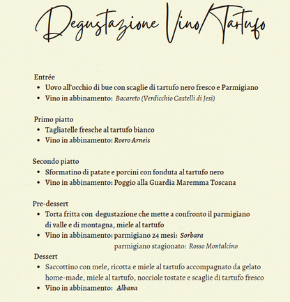 Degustazione di Tartufo e Vino